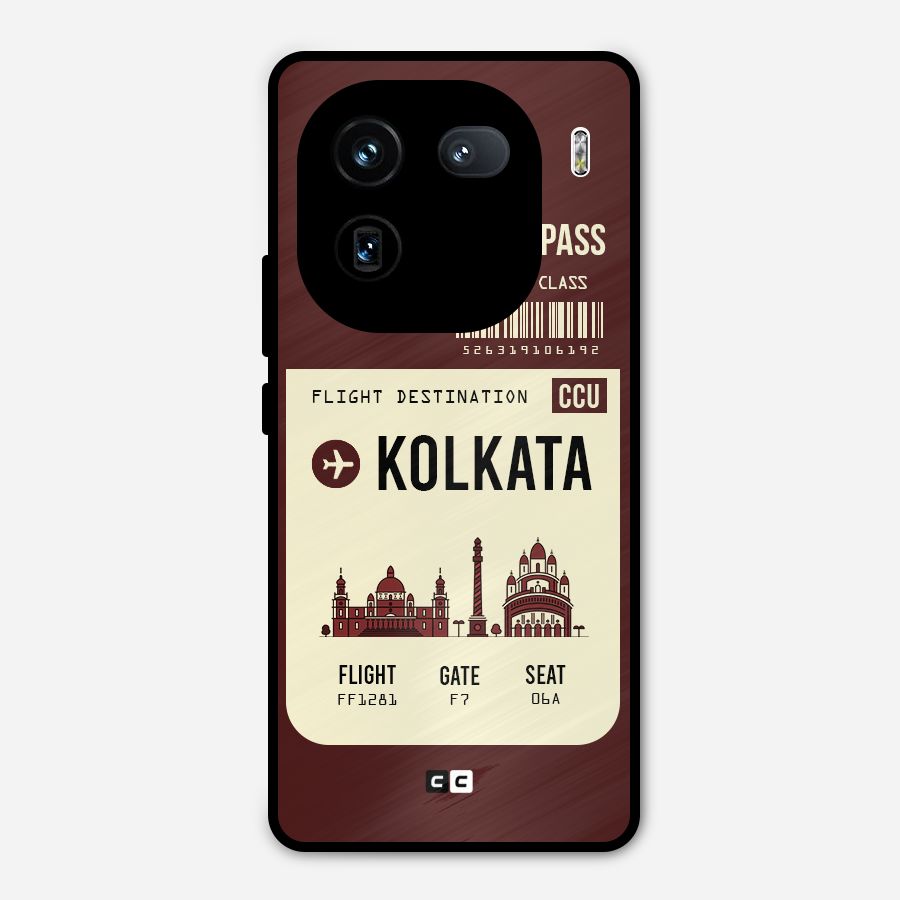 Kolkata Boarding Pass Metal Back Case for iQOO 12