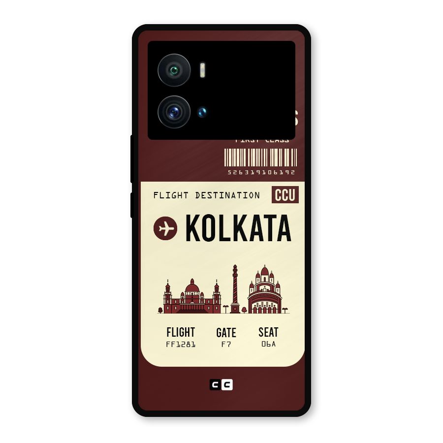 Kolkata Boarding Pass Metal Back Case for iQOO 9 Pro