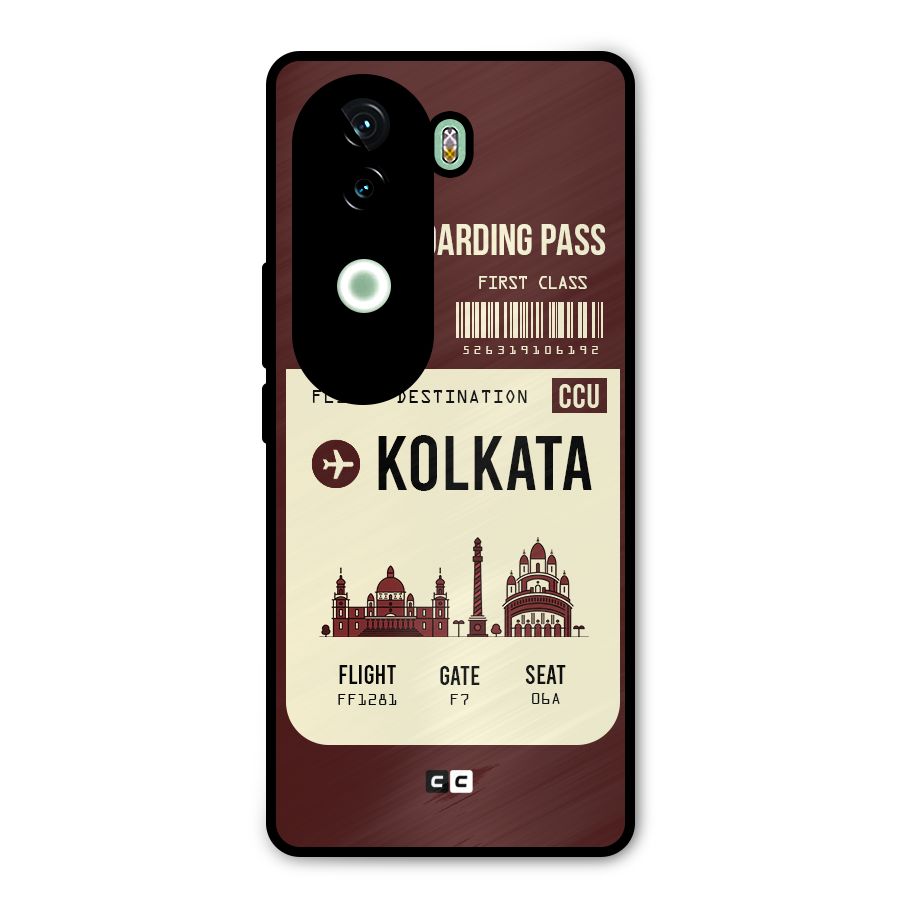 Kolkata Boarding Pass Metal Back Case for iQOO Z9s