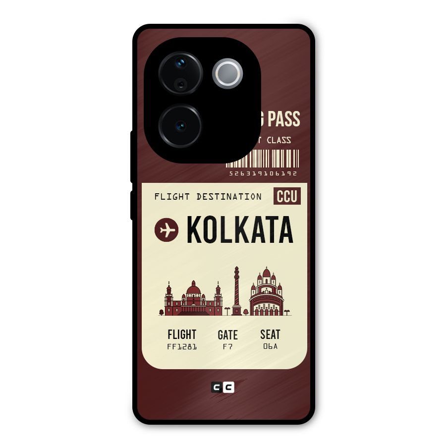 Kolkata Boarding Pass Metal Back Case for iQOO Z9s Pro