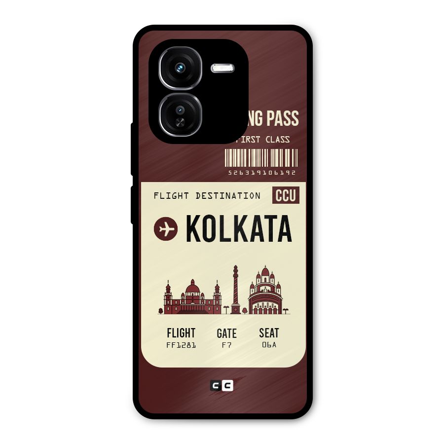 Kolkata Boarding Pass Metal Back Case for iQOO Z9x
