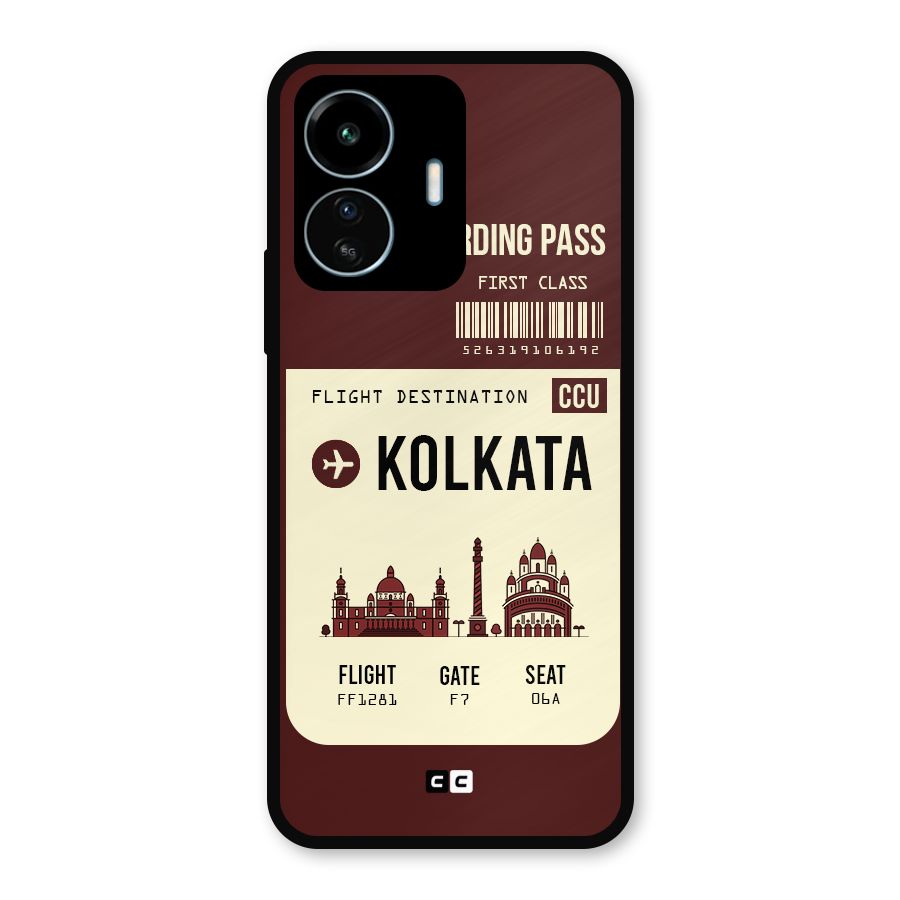 Kolkata Boarding Pass Metal Back Case for vivo iQOO Z6 Lite 5G