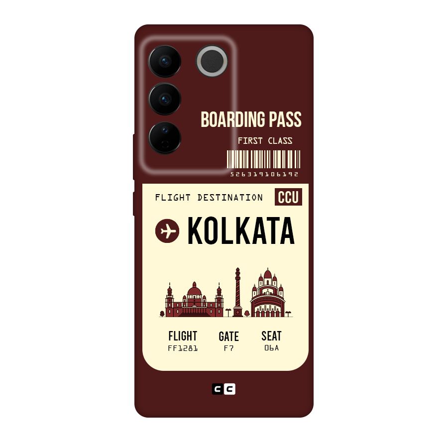 Kolkata Boarding Pass Original Polycarbonate Back Case for Vivo V27