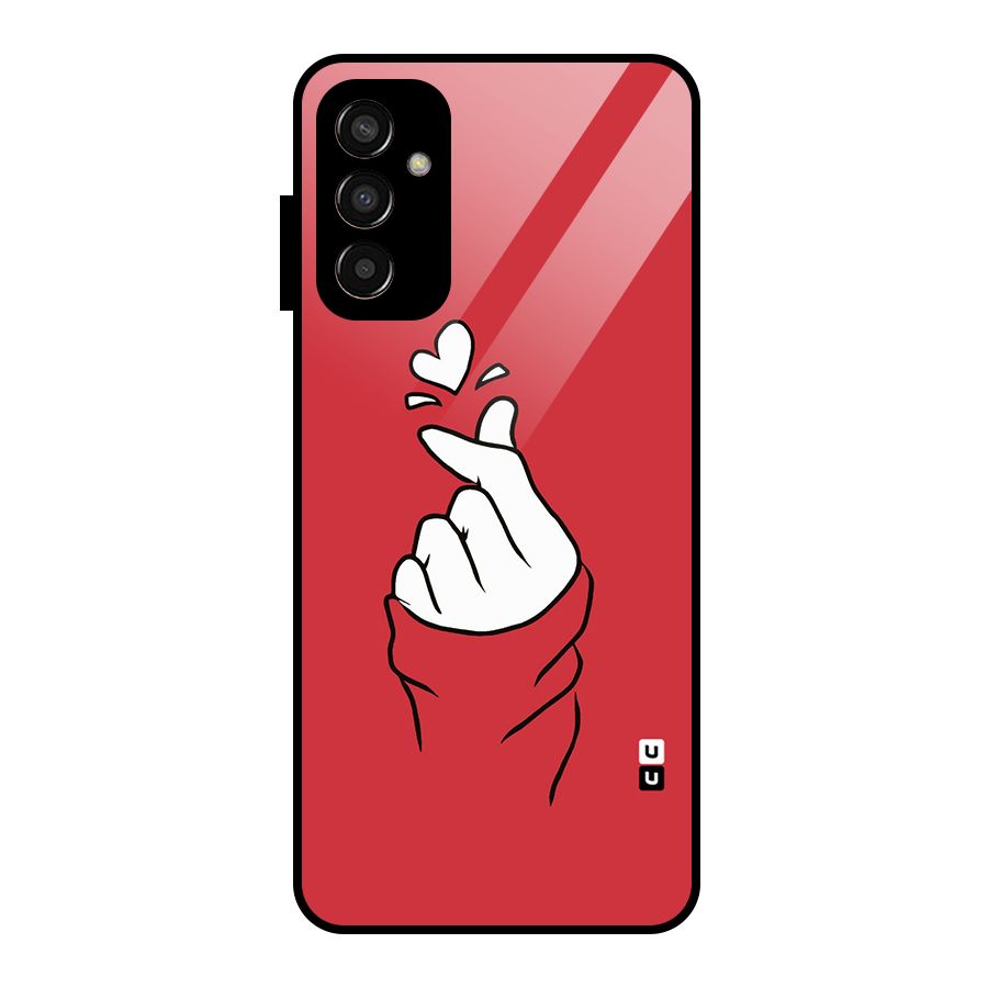 Korean Love Sign Glass Back Case for Galaxy F13