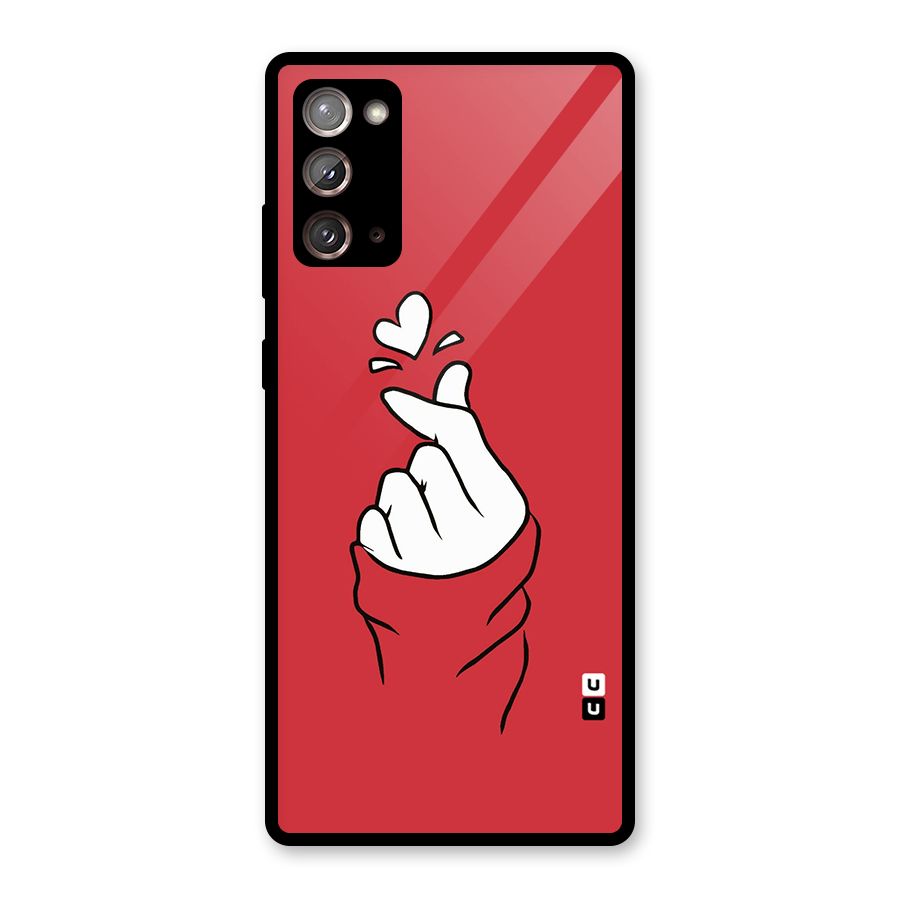 Korean Love Sign Glass Back Case for Galaxy Note 20