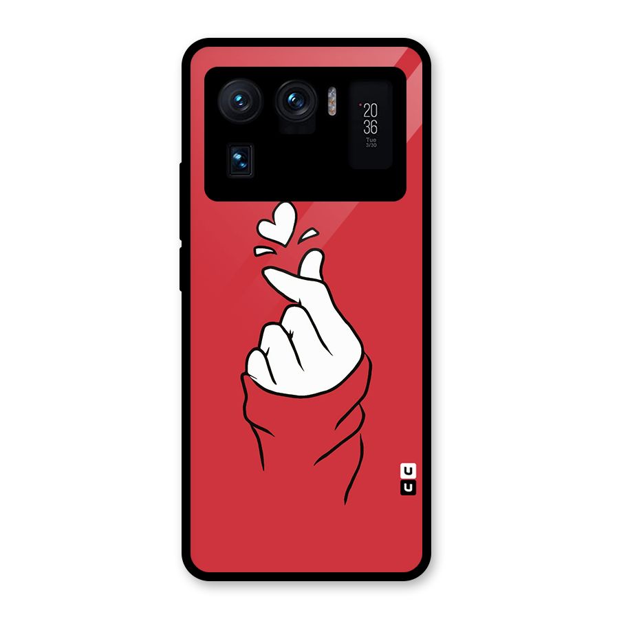 Korean Love Sign Glass Back Case for Mi 11 Ultra