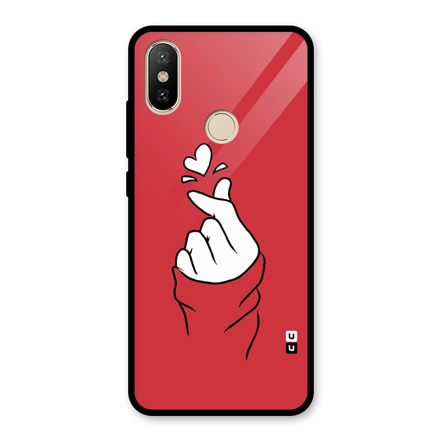 Korean Love Sign Glass Back Case for Redmi A2
