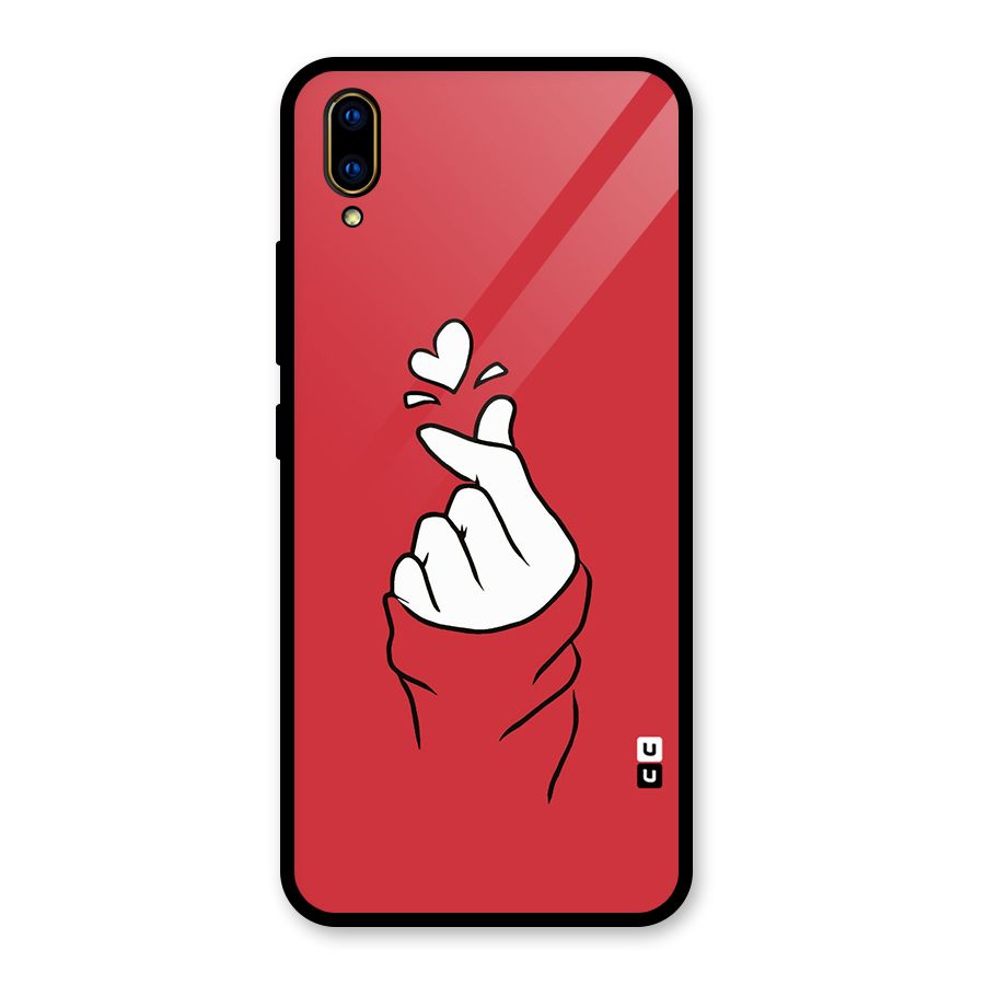 Korean Love Sign Glass Back Case for Vivo V11 Pro