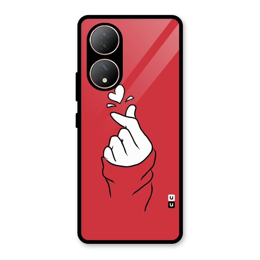Korean Love Sign Glass Back Case for Vivo Y100A