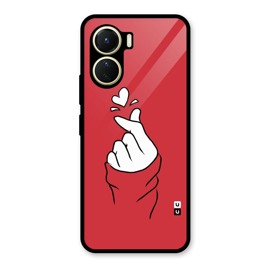 Korean Love Sign Glass Back Case for Vivo Y56