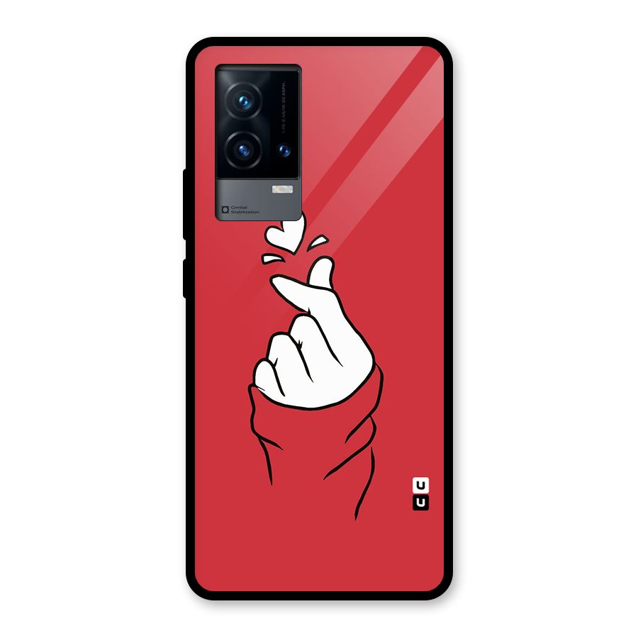 Korean Love Sign Glass Back Case for iQOO 9 5G