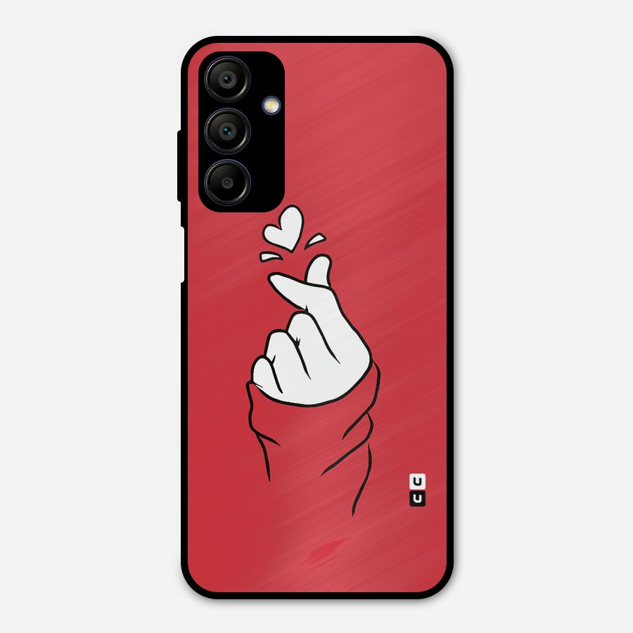 Korean Love Sign Metal Back Case for Galaxy A15 5G