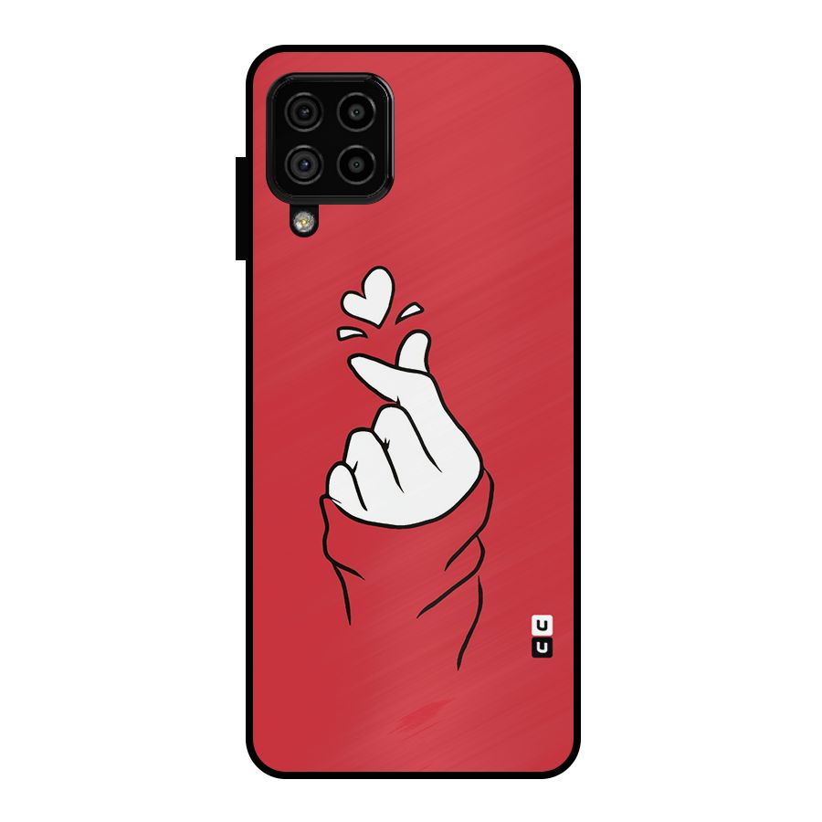 Korean Love Sign Metal Back Case for Galaxy A22 4G