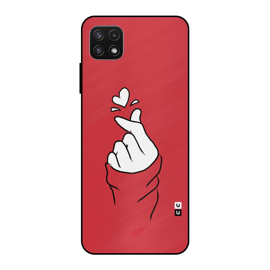 Korean Love Sign Metal Back Case for Galaxy A22 5G