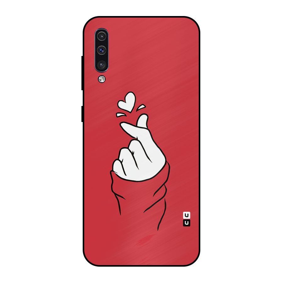 Korean Love Sign Metal Back Case for Galaxy A30s