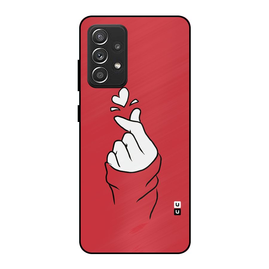 Korean Love Sign Metal Back Case for Galaxy A52s 5G