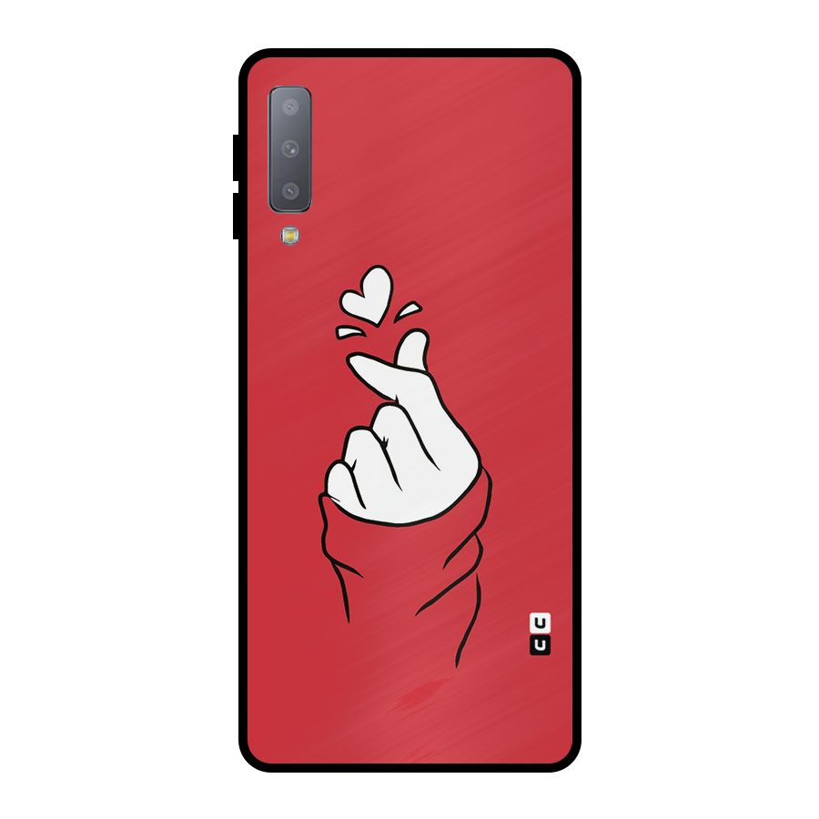 Korean Love Sign Metal Back Case for Galaxy A7 (2018)