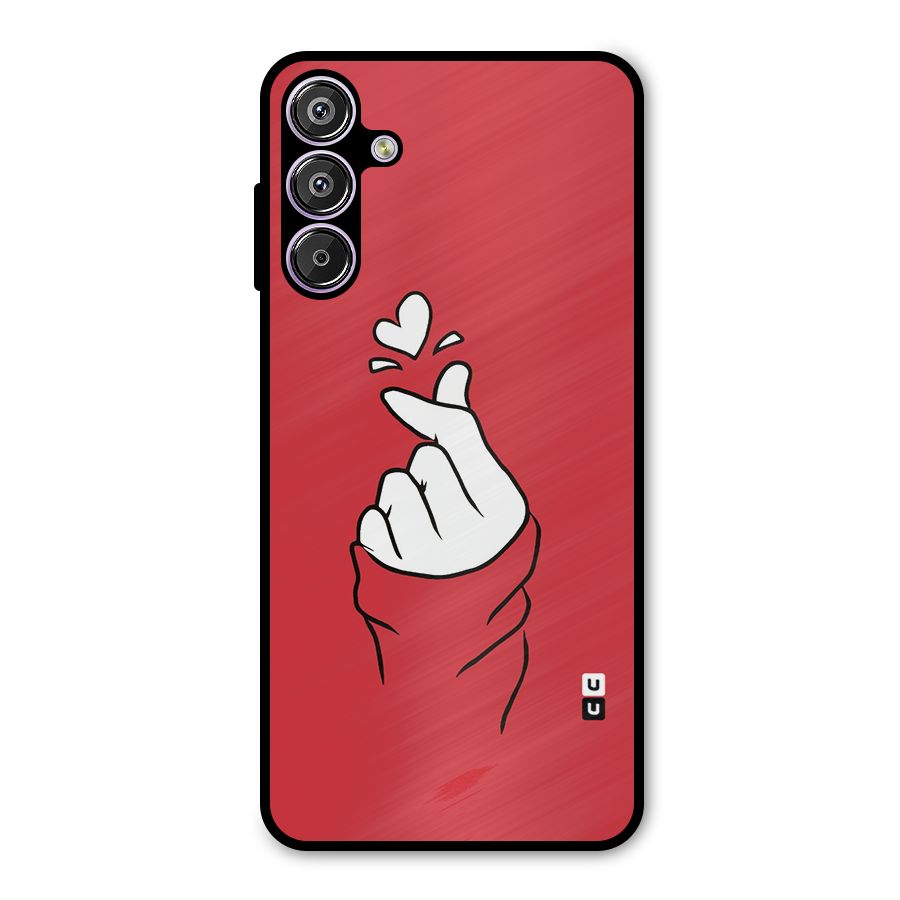 Korean Love Sign Metal Back Case for Galaxy F15