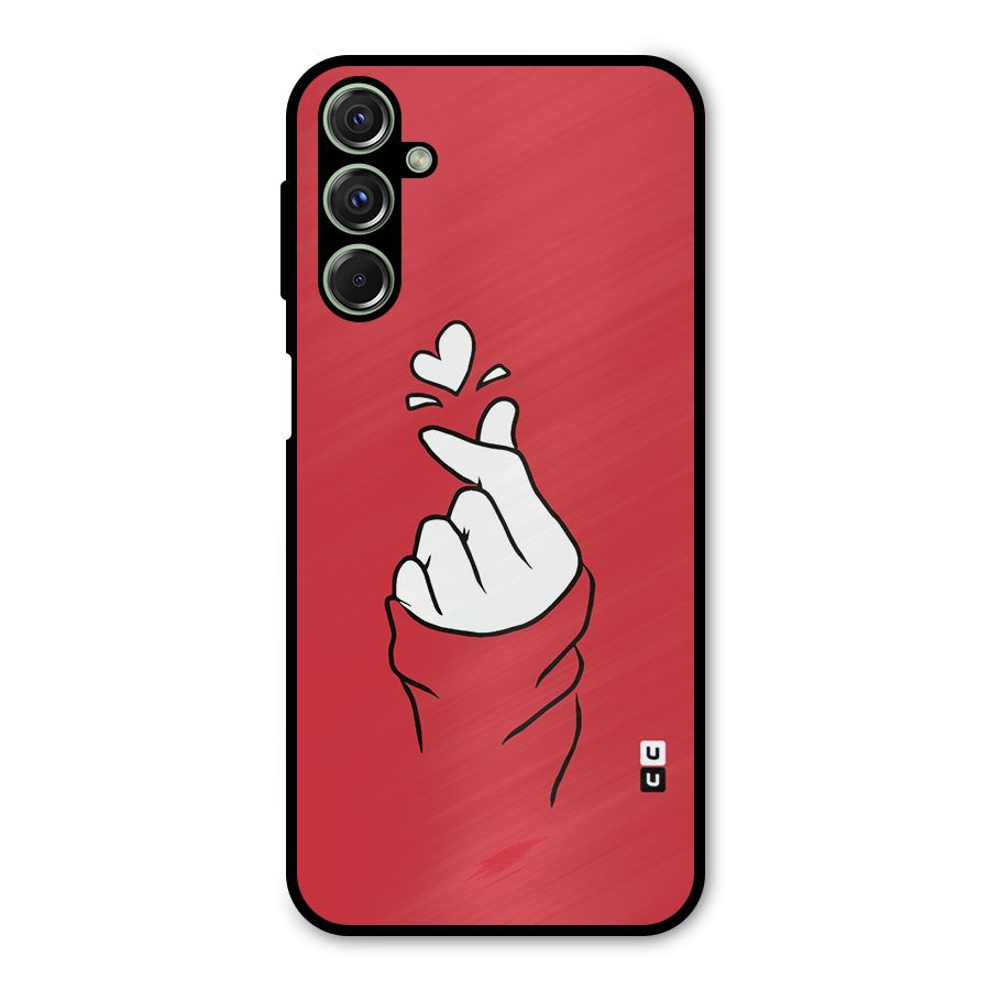Korean Love Sign Metal Back Case for Galaxy F34