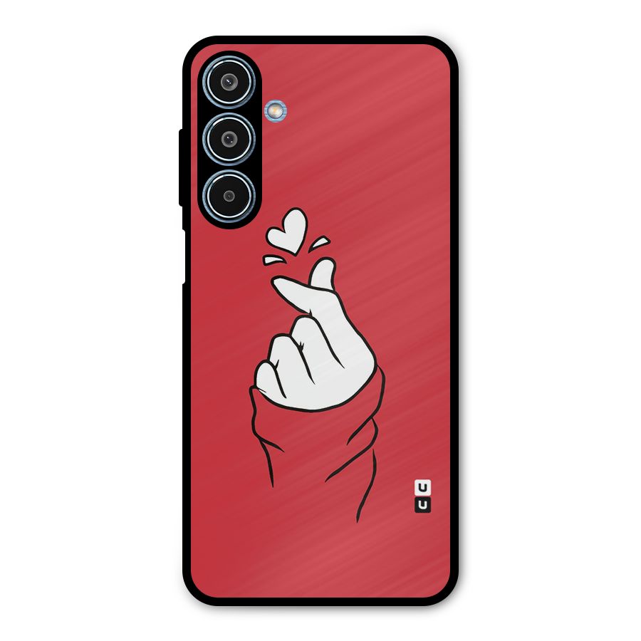 Korean Love Sign Metal Back Case for Galaxy M35