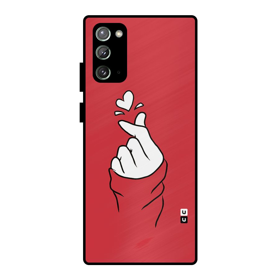 Korean Love Sign Metal Back Case for Galaxy Note 20