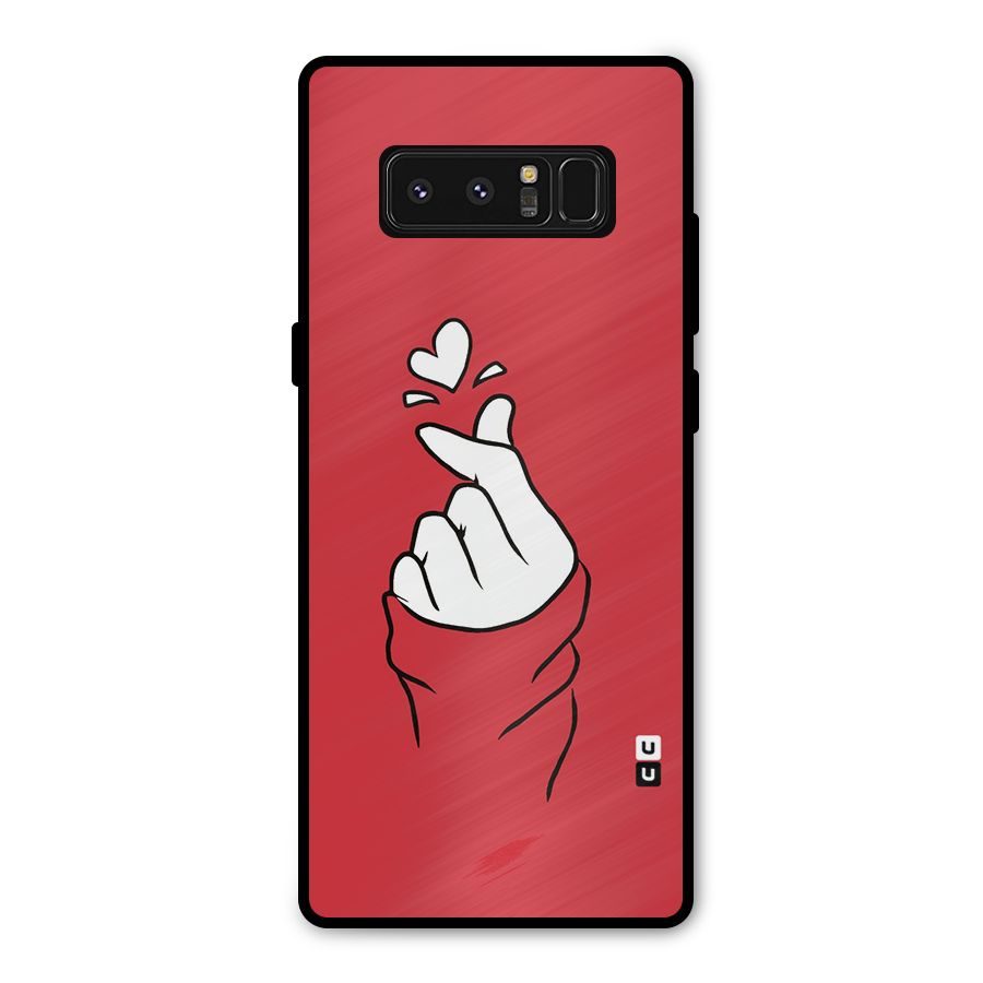 Korean Love Sign Metal Back Case for Galaxy Note 8