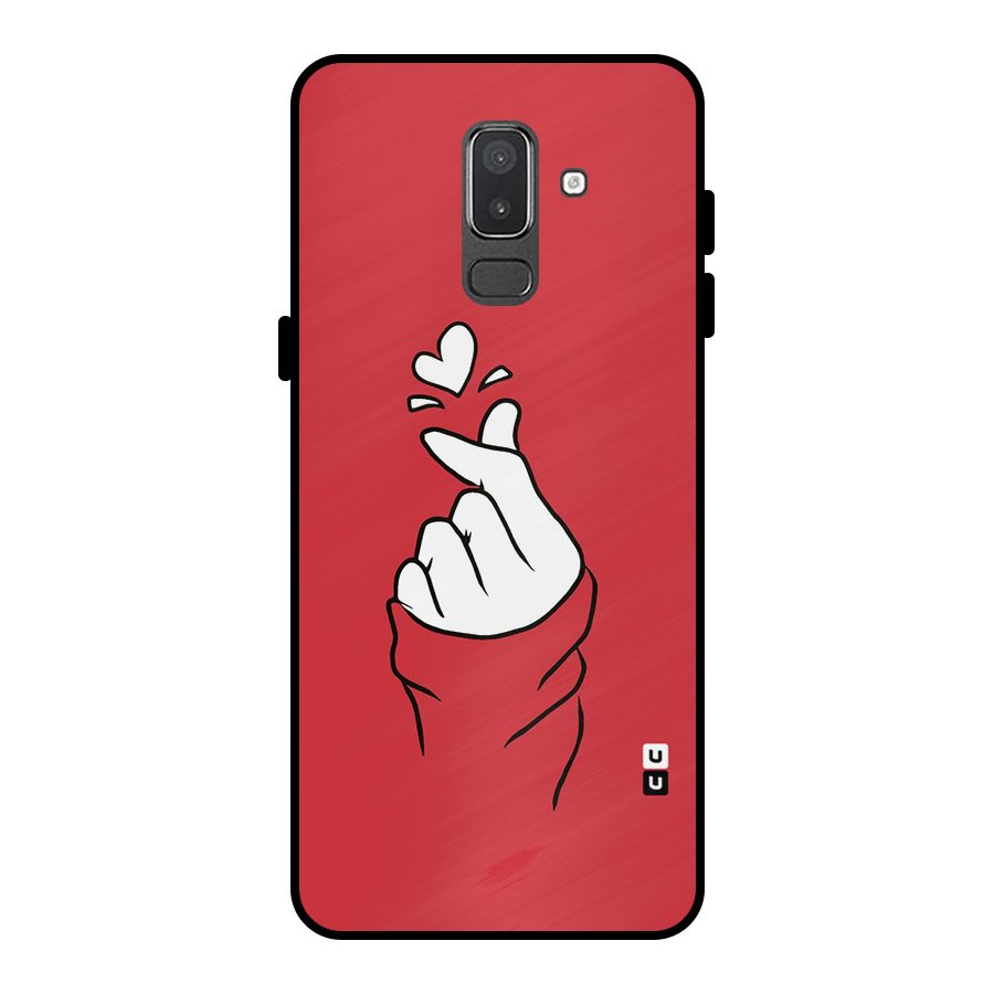 Korean Love Sign Metal Back Case for Galaxy On8 (2018)
