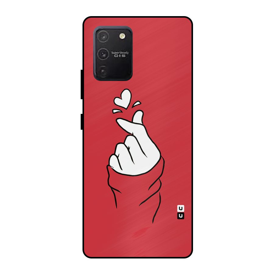 Korean Love Sign Metal Back Case for Galaxy S10 Lite
