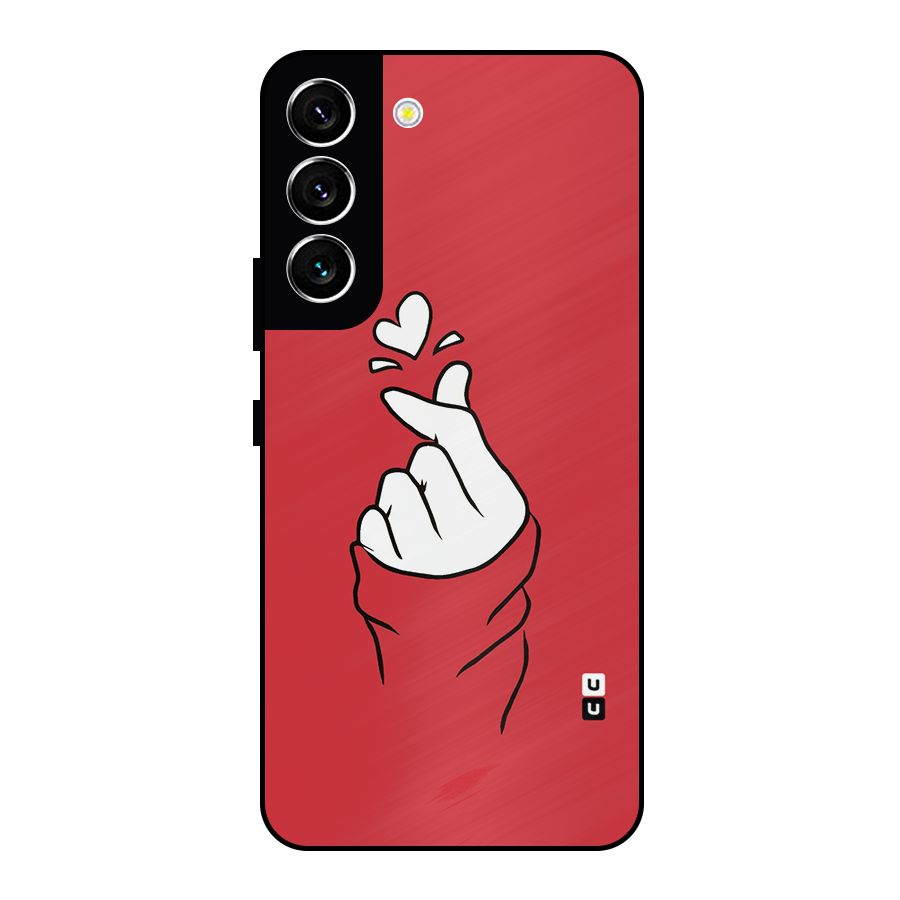 Korean Love Sign Metal Back Case for Galaxy S22 5G
