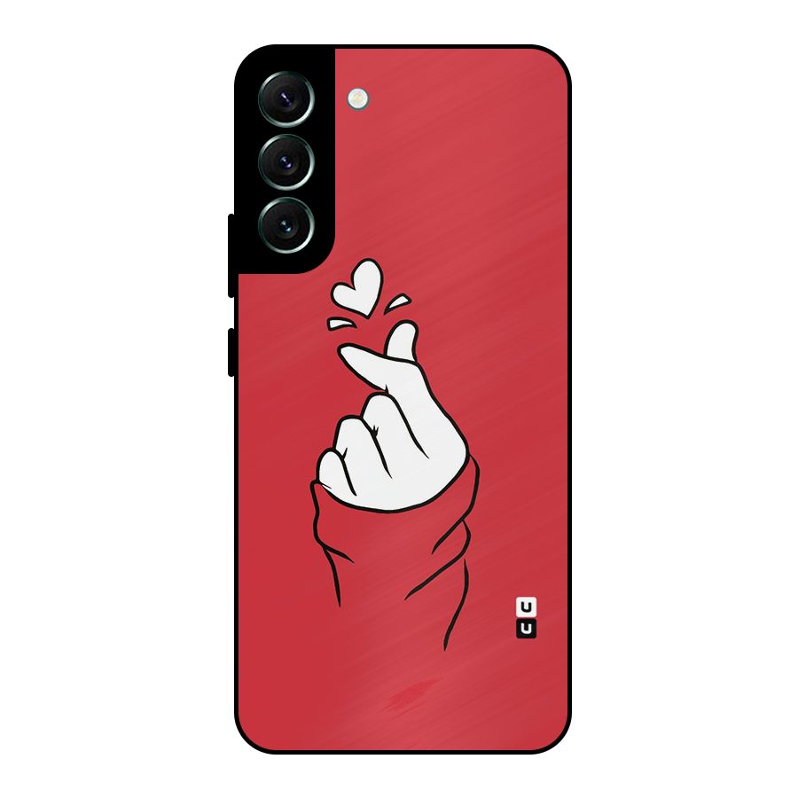 Korean Love Sign Metal Back Case for Galaxy S22 Plus 5G