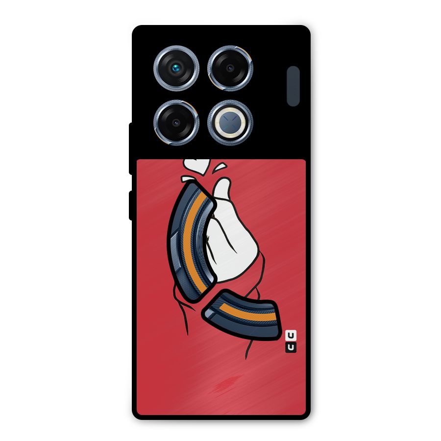 Korean Love Sign Metal Back Case for Infinix GT 20 Pro