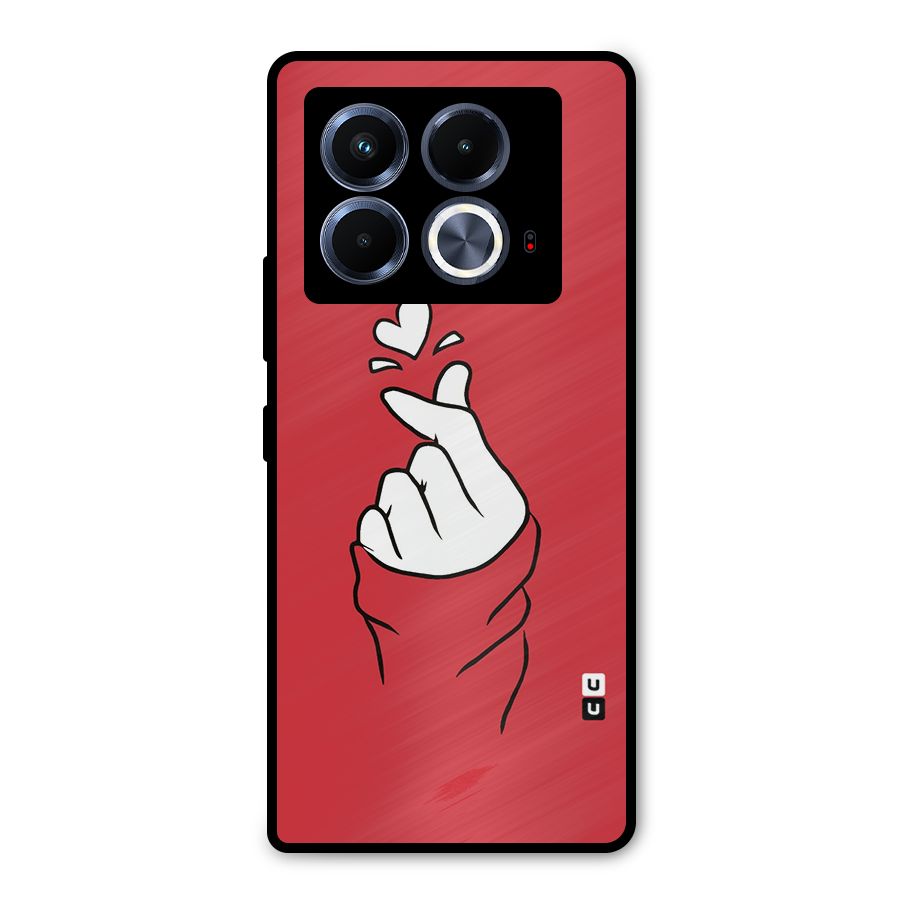 Korean Love Sign Metal Back Case for Infinix Note 40 5G