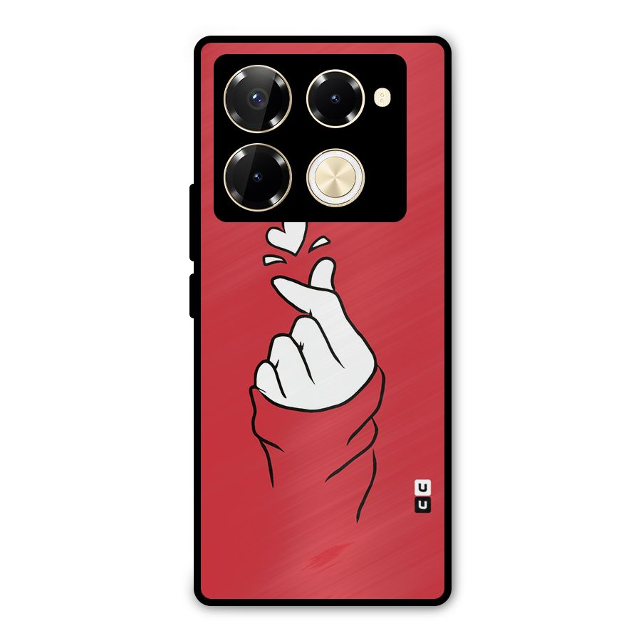 Korean Love Sign Metal Back Case for Infinix Note 40 Pro Plus
