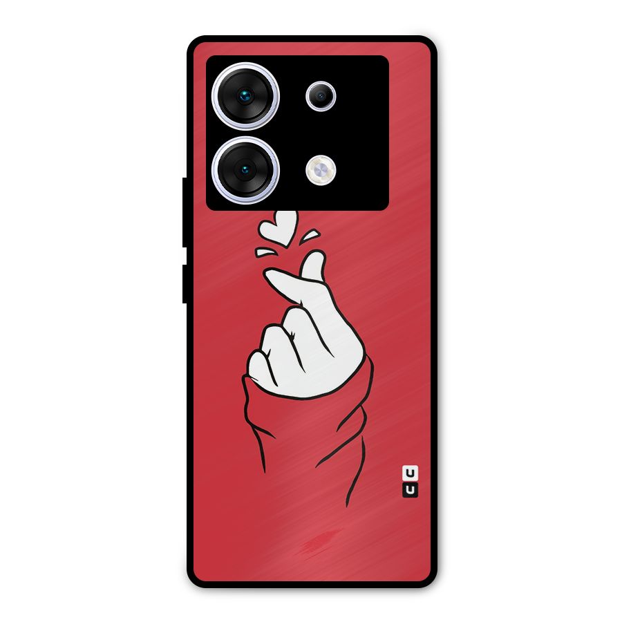 Korean Love Sign Metal Back Case for Infinix Zero 30 5G