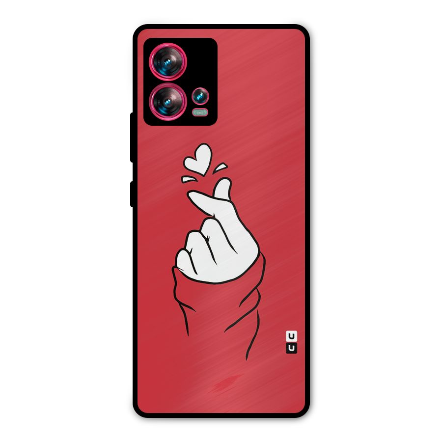 Korean Love Sign Metal Back Case for Motorola Edge 30 Fusion