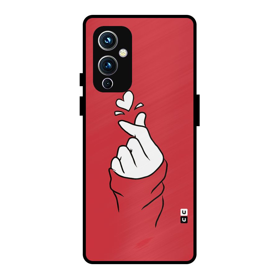 Korean Love Sign Metal Back Case for OnePlus 9