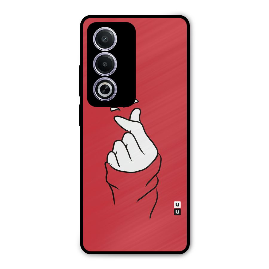 Korean Love Sign Metal Back Case for Oppo A3 Pro