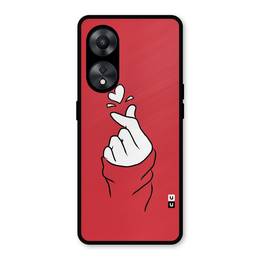 Korean Love Sign Metal Back Case for Oppo A78