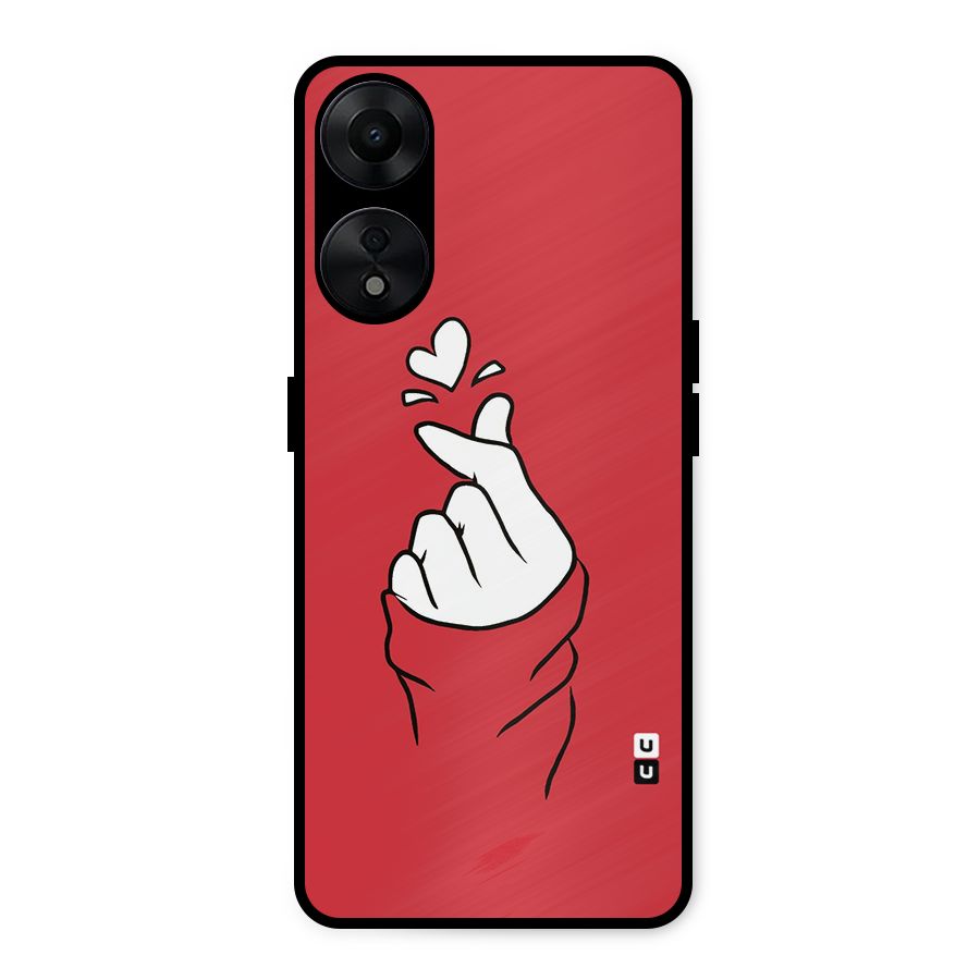Korean Love Sign Metal Back Case for Oppo A78 5G