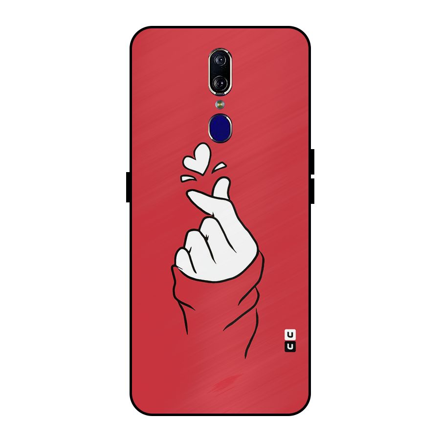 Korean Love Sign Metal Back Case for Oppo F11
