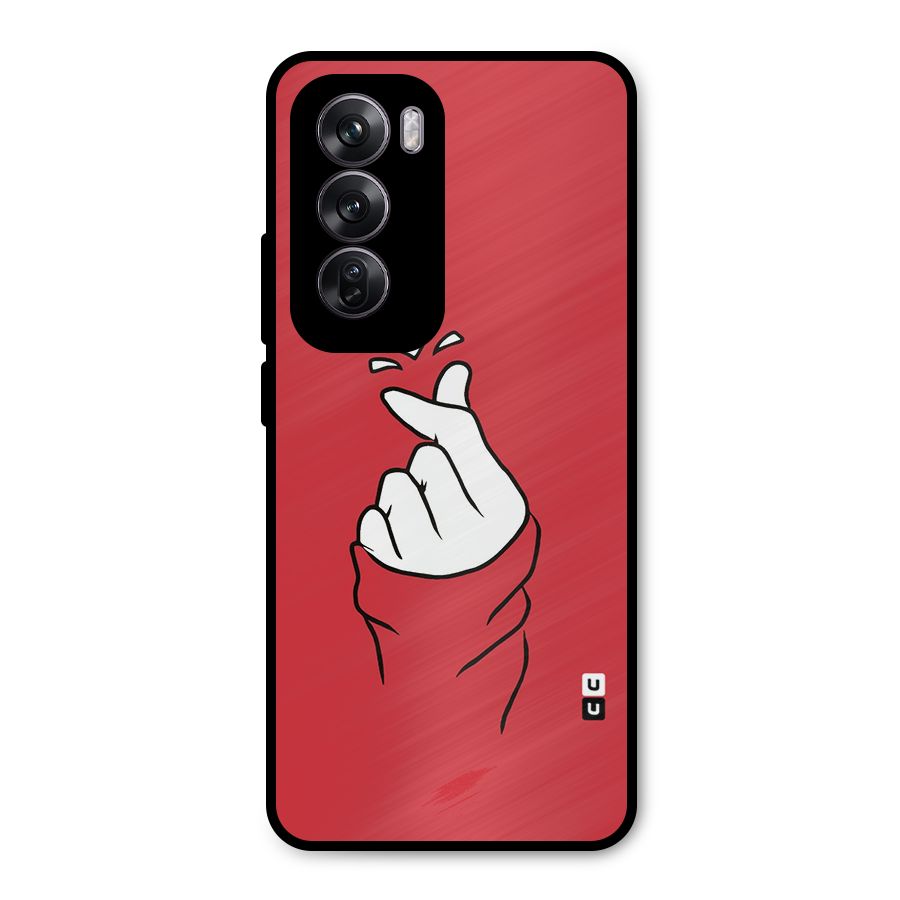 Korean Love Sign Metal Back Case for Oppo Reno12 Pro