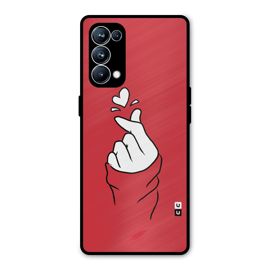 Korean Love Sign Metal Back Case for Oppo Reno5 Pro 5G