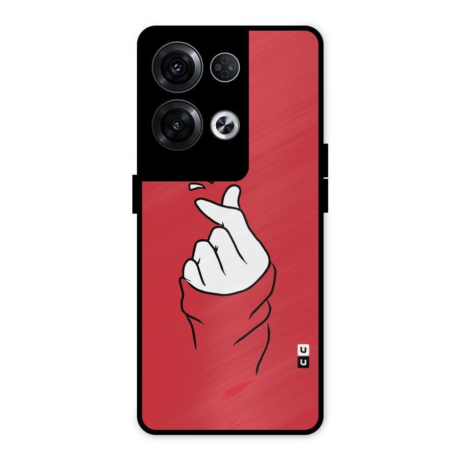 Korean Love Sign Metal Back Case for Oppo Reno8 Pro 5G