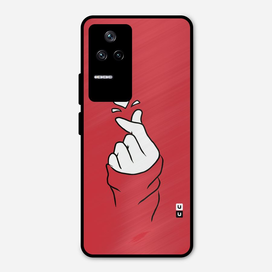 Korean Love Sign Metal Back Case for Poco F4 5G