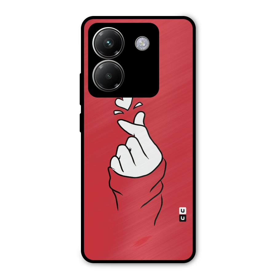 Korean Love Sign Metal Back Case for Poco M7 Pro 5G