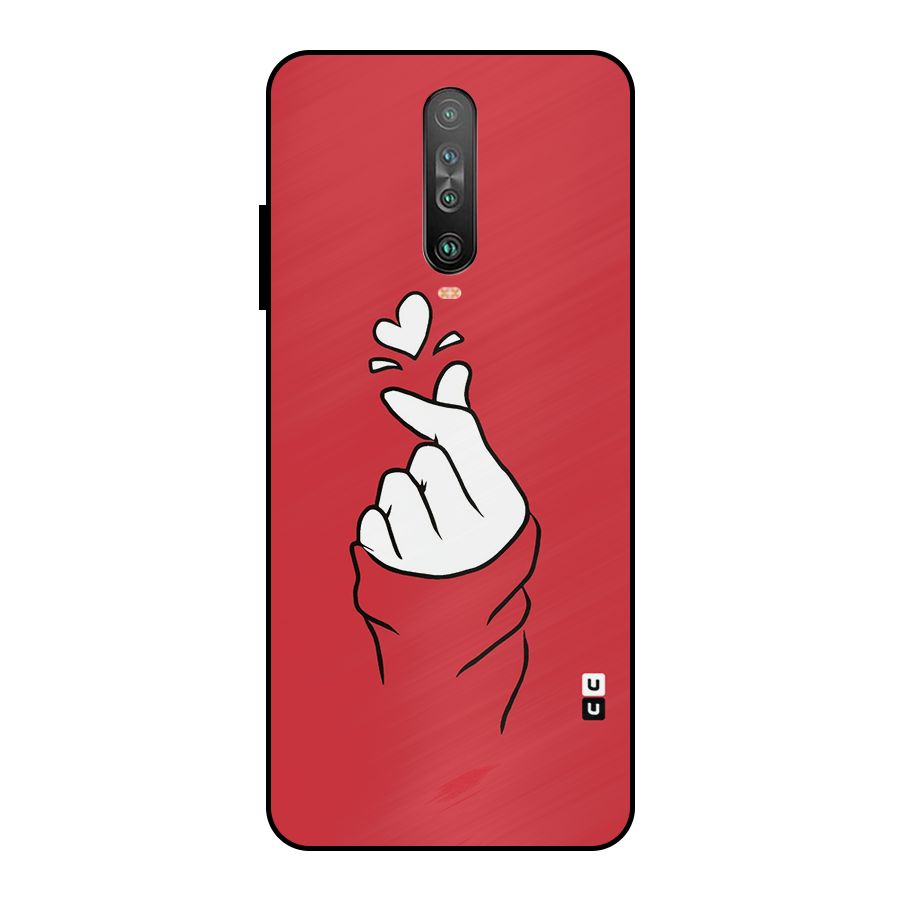Korean Love Sign Metal Back Case for Poco X2