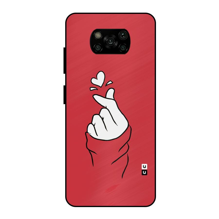 Korean Love Sign Metal Back Case for Poco X3