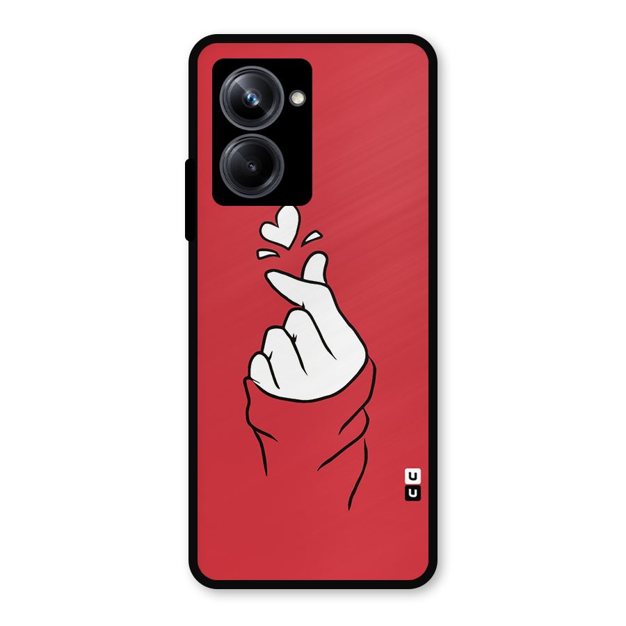 Korean Love Sign Metal Back Case for Realme 10 Pro