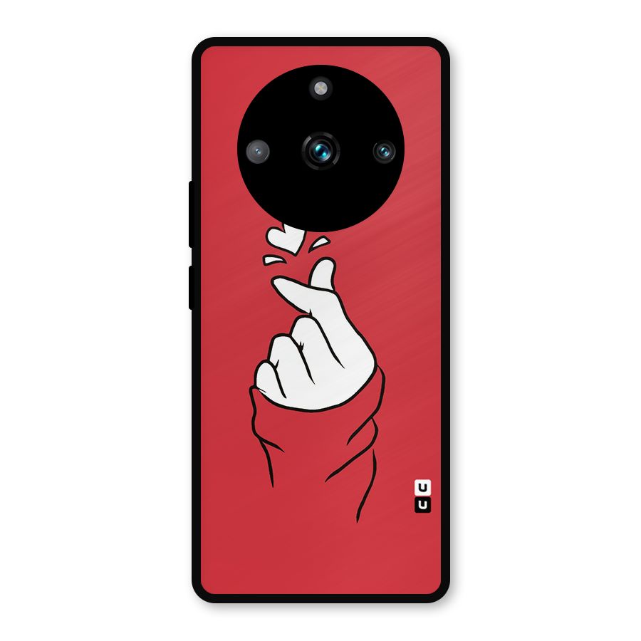 Korean Love Sign Metal Back Case for Realme 11 Pro