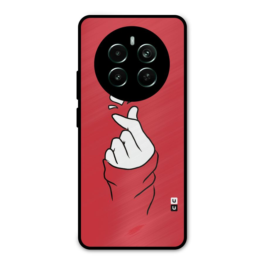 Korean Love Sign Metal Back Case for Realme 12 Pro Plus